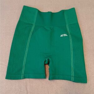 AYBL Reflex Seamless Shorts Emerald Green - Size Medium - High Waisted Gym